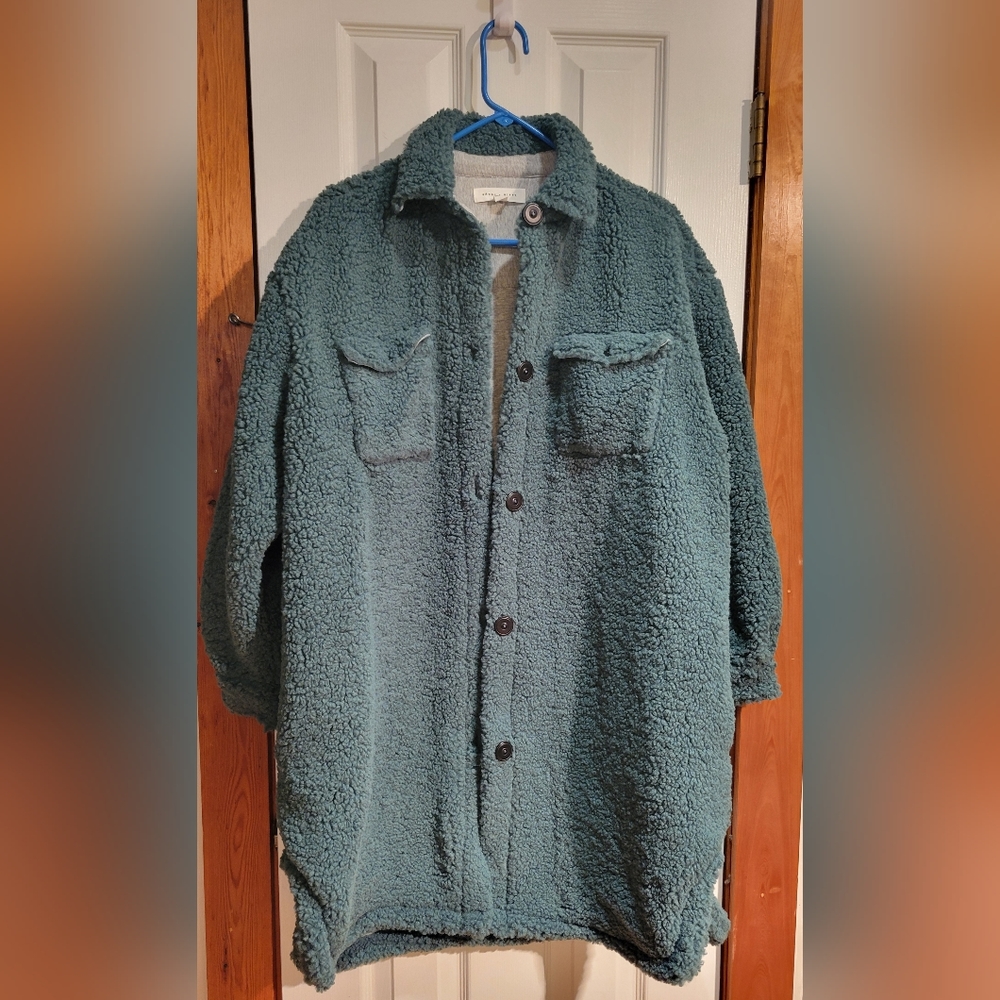 Basin and Range Oversized Sherpa Jacket - Green - XS/S